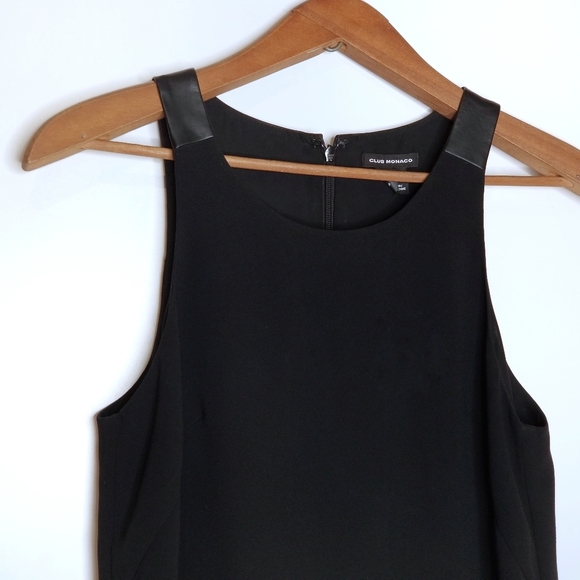 Club Monaco | Racerback Tank Top Blouse XS Black - Picture 2 of 9